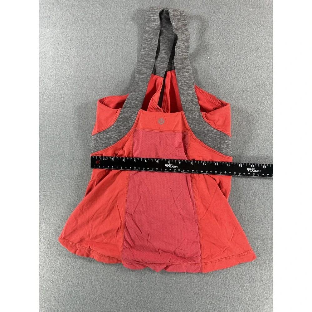 Lululemon Tank Top Womens 4 Red Built In Bra‎ Crossback Yoga Athletic Running